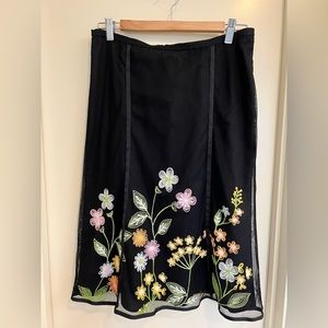 SIGRID OLSEN rare embroidery layered skirt size 4